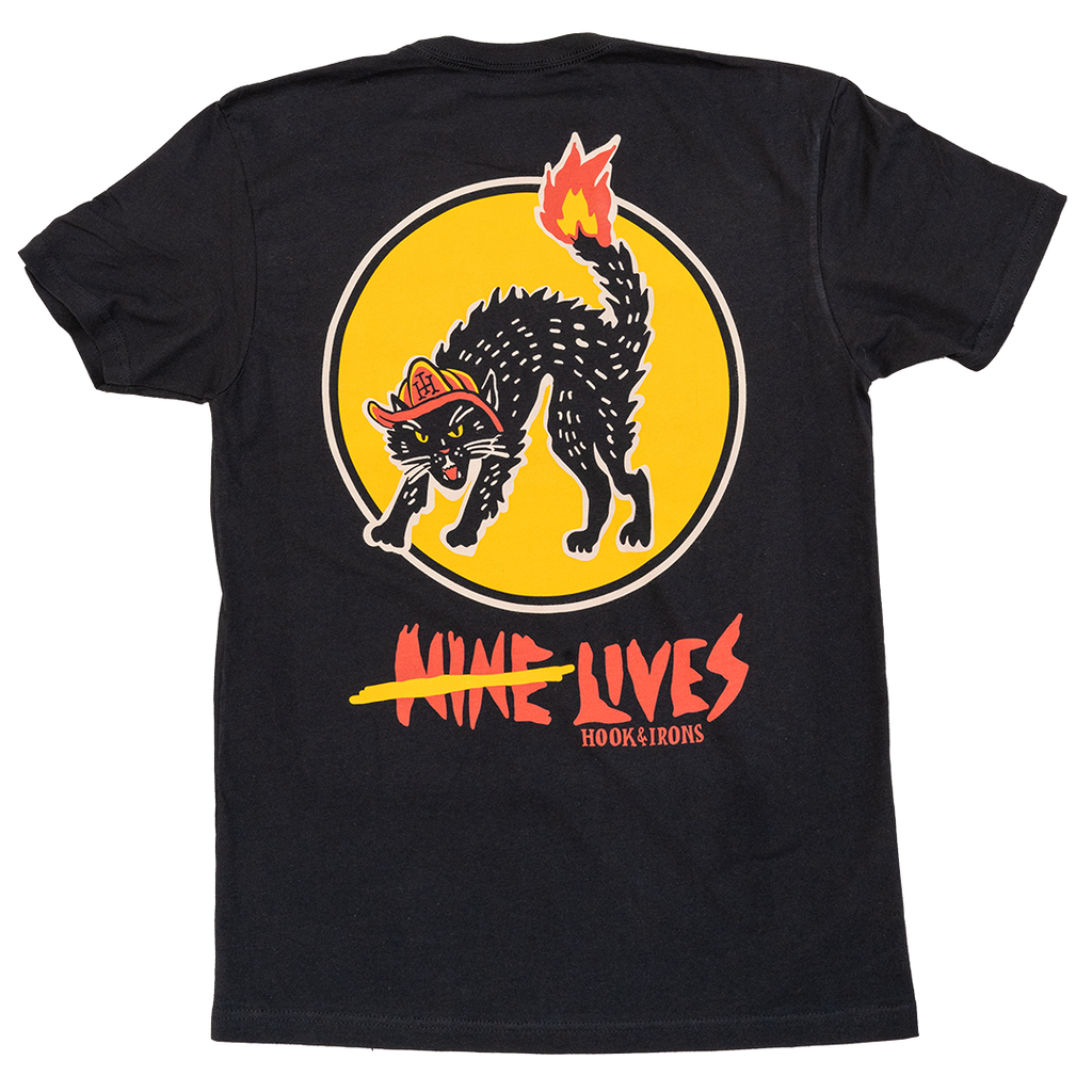 Firefighter T-Shirt (Black) | Model: Nine Lives