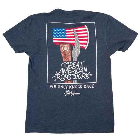 Great American Irons Work V2 - Heather Navy Tee