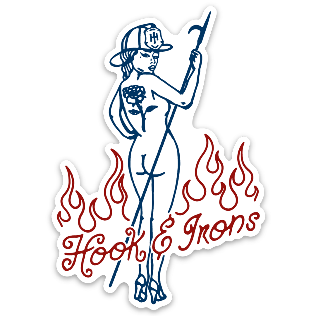 Firefighter Vinyl Slap Sticker | Model: Candela Pinup Girl