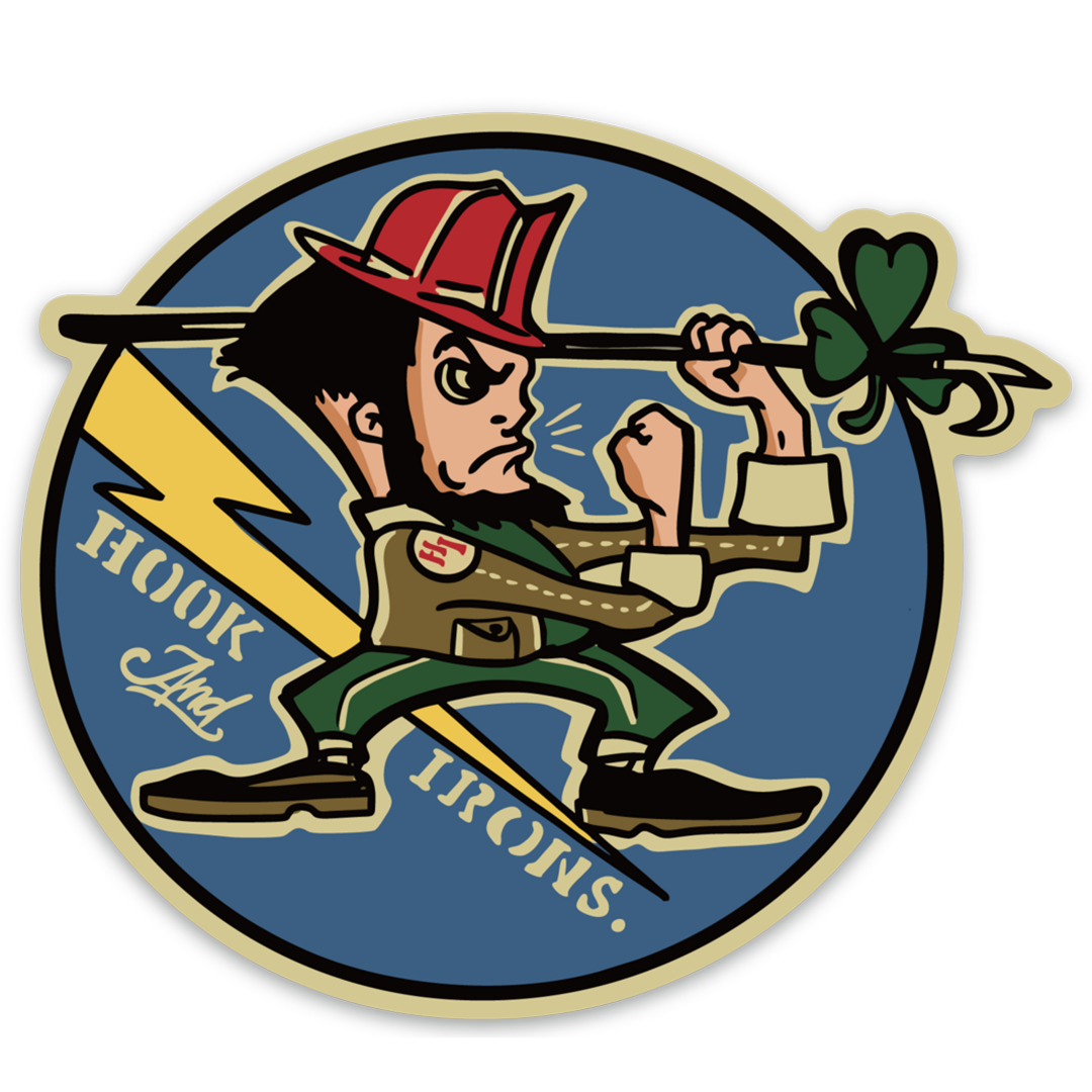 Firefighter Vinyl Slap Sticker | Model: Fightin' Leprechaun