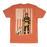 Firefighter T-Shirt (Heather Brick) | Model: Service Over Self