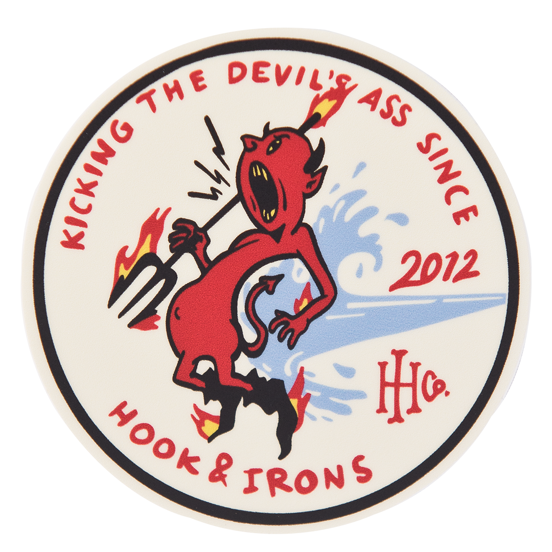 Firefighter Vinyl Slap Sticker | Model: Kickin' The Devil's Ass, I Ain't Skeered