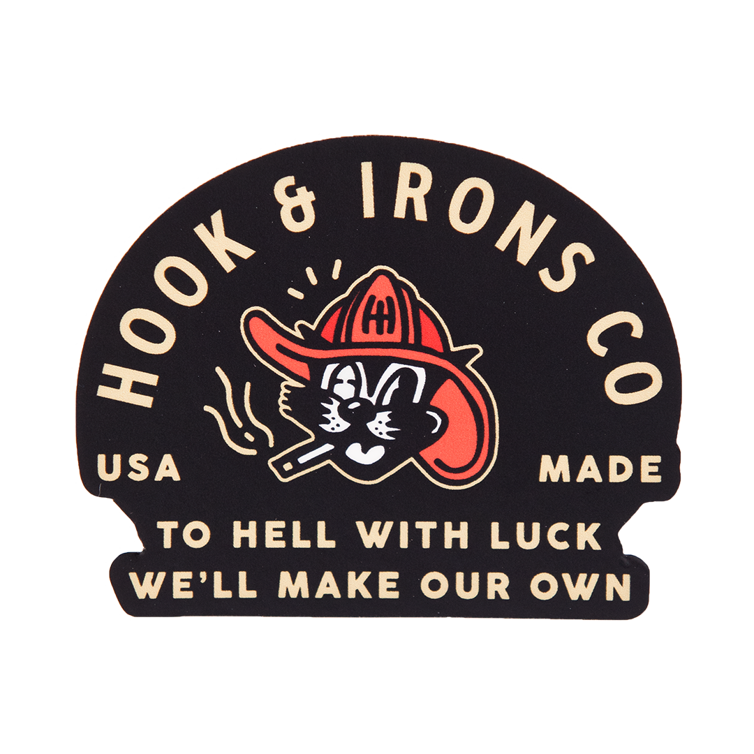 Firefighter Vinyl Slap Sticker | Model: Black Cat, To Hell With Luck