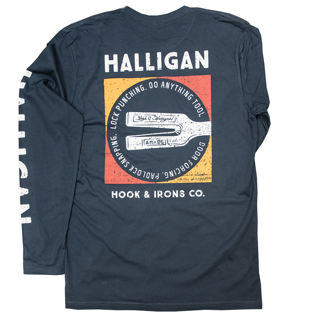 Firefighter Long Sleeve T-Shirt (Navy) | Model: Halligan