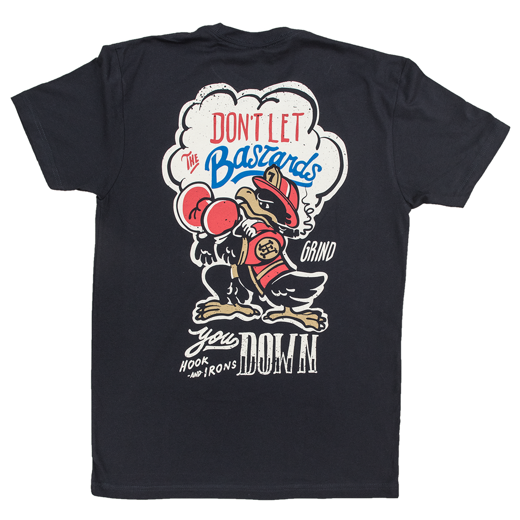 Firefighter T-Shirt (Black) | Model: Don't Let The Bastards Grind You Down
