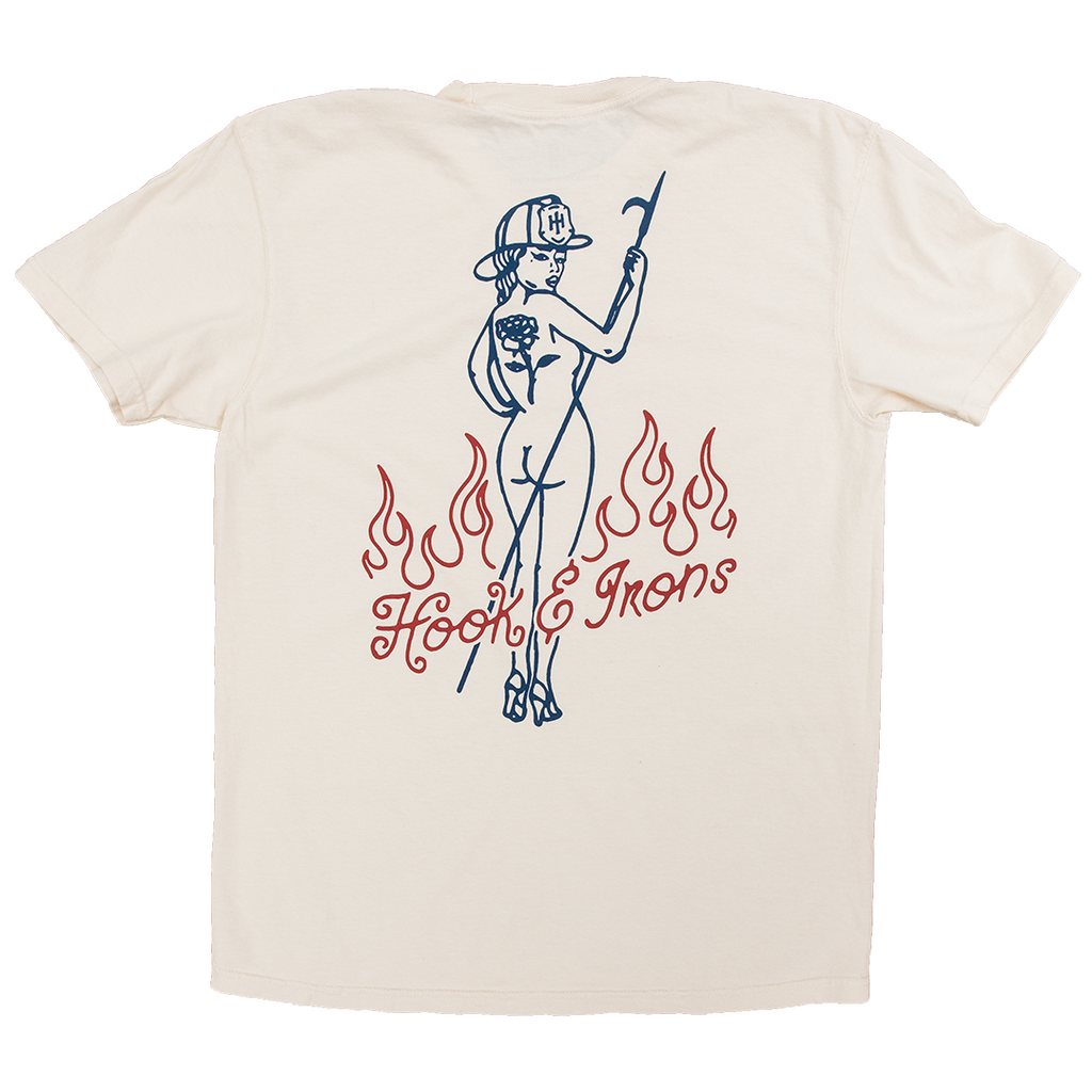 Firefighter T-Shirt (Natural) | Model: Candela Pinup
