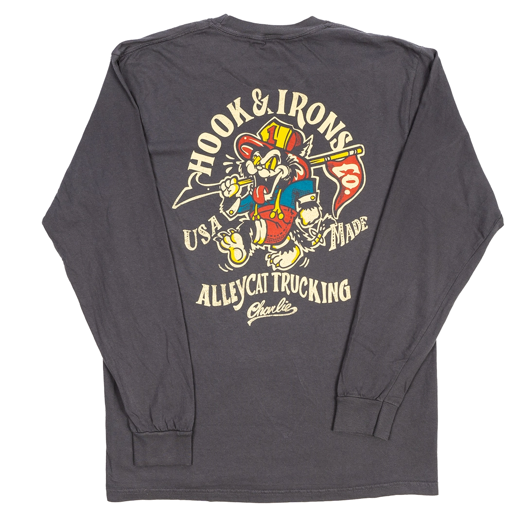 Firefighter Long Sleeve T-Shirt (Graphite) | Model: Alleycat