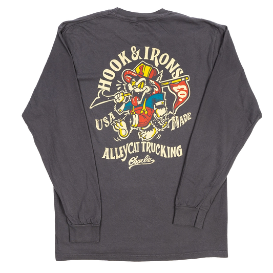 Firefighter Long Sleeve T-Shirt (Graphite) | Model: Alleycat