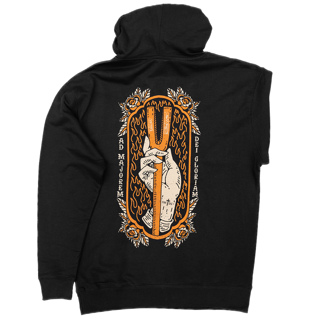 Firefighter Sweatshirt (Black) | Model: AM+DG Hoodie
