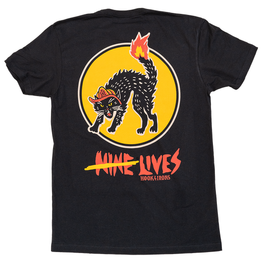 Firefighter T-Shirt (Black) | Model: Nine Lives