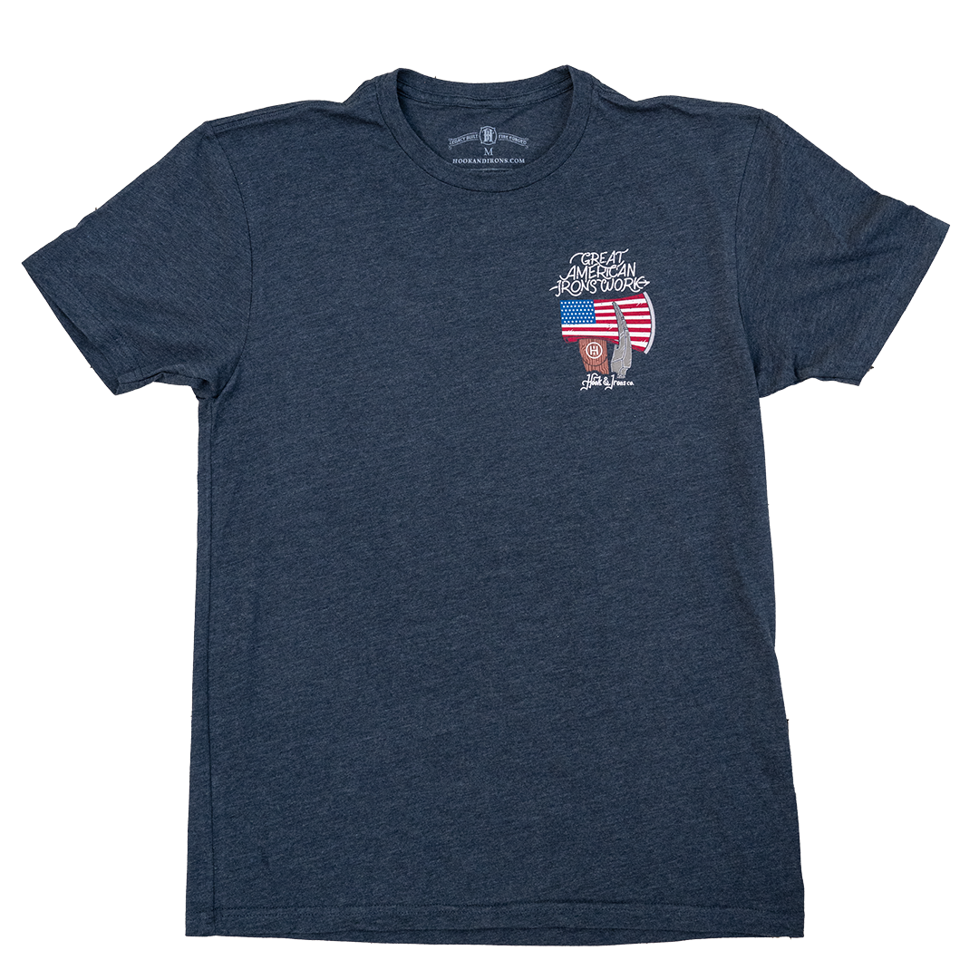 Great American Irons Work V2 - Heather Navy Tee