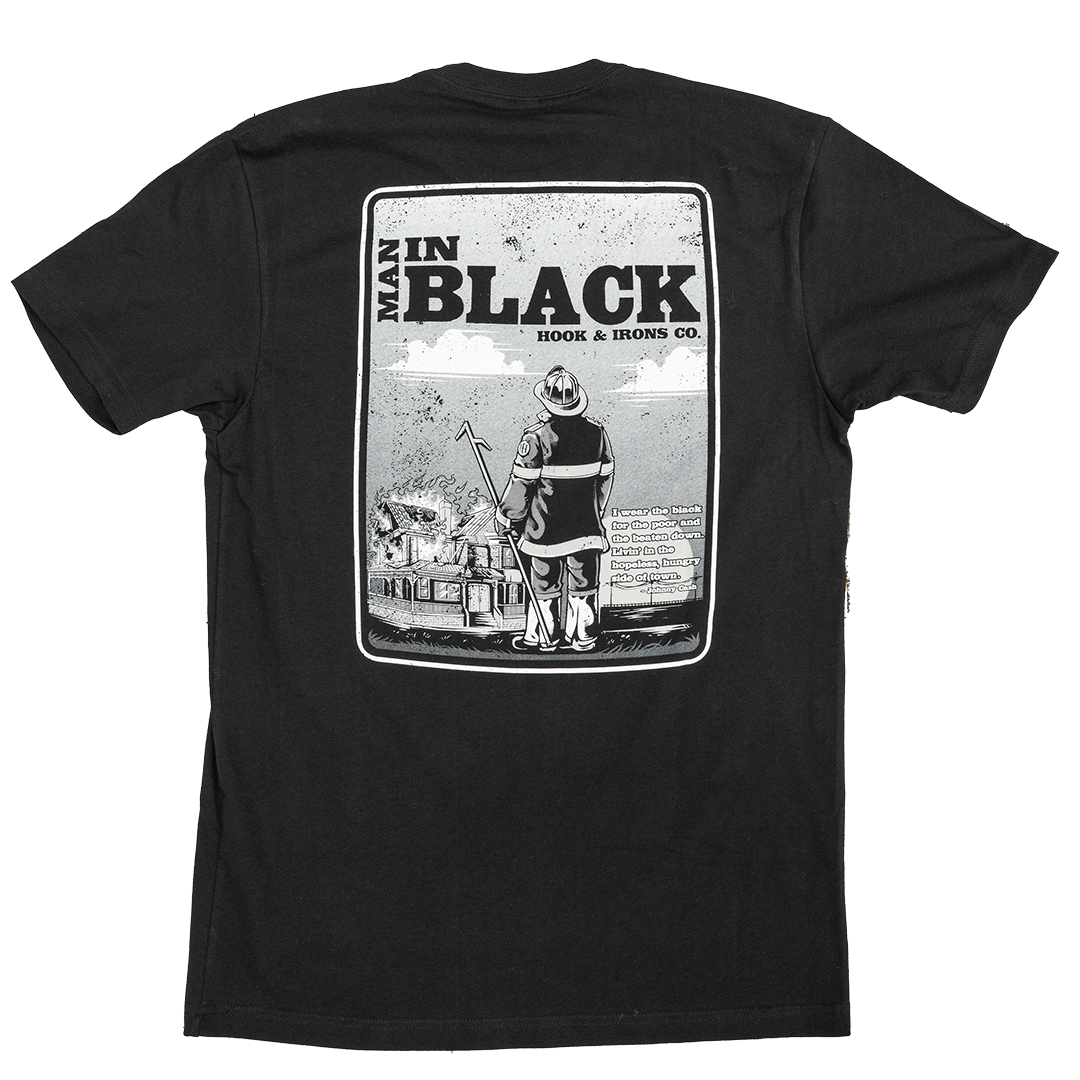 Firefighter T-Shirt (Black) | Model: Cash: Walk The Line