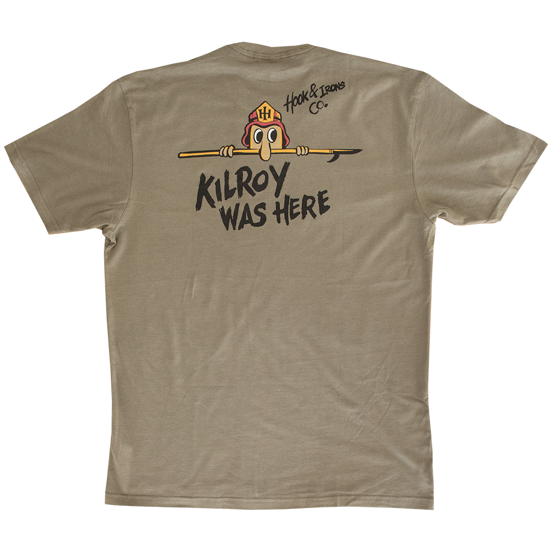 Firefighter T-Shirt (Army Green) | Model: Kilroy Was Here