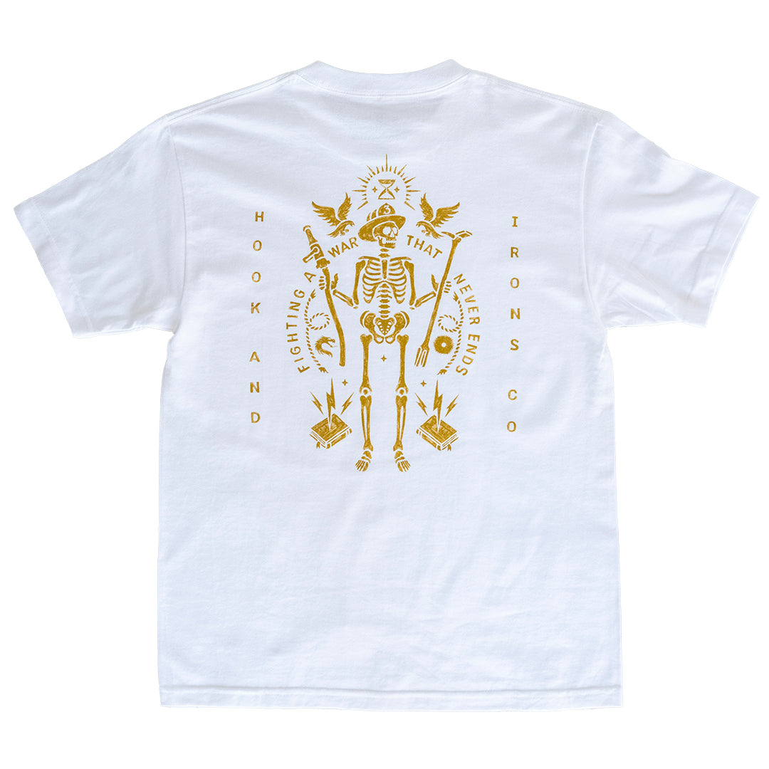 Firefighter T-Shirt (White) | Model: War That Never Ends