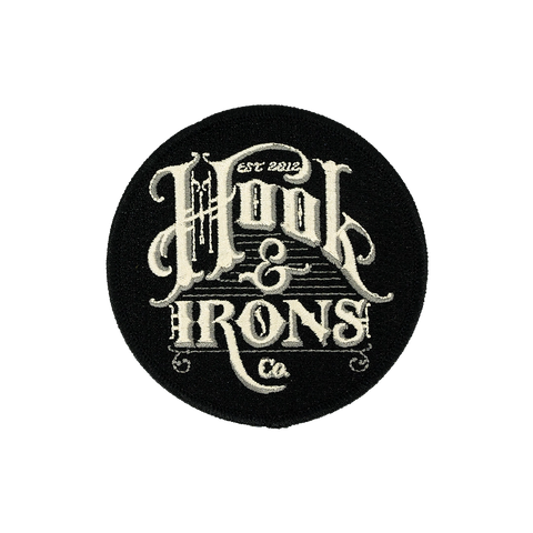 Negative Logo, Black on White Text - Patch