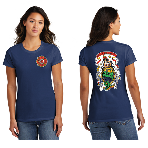 (SOLD OUT) Asheville FD Come Hell Or High Water - Women's Navy Short Sleeve