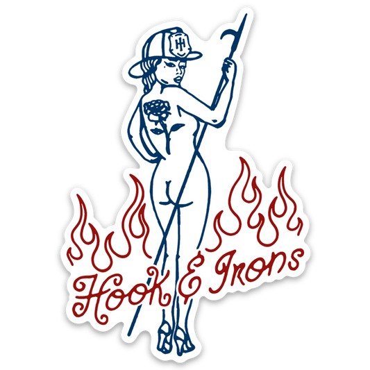 Firefighter Vinyl Slap Sticker | Model: Candela Pinup Girl