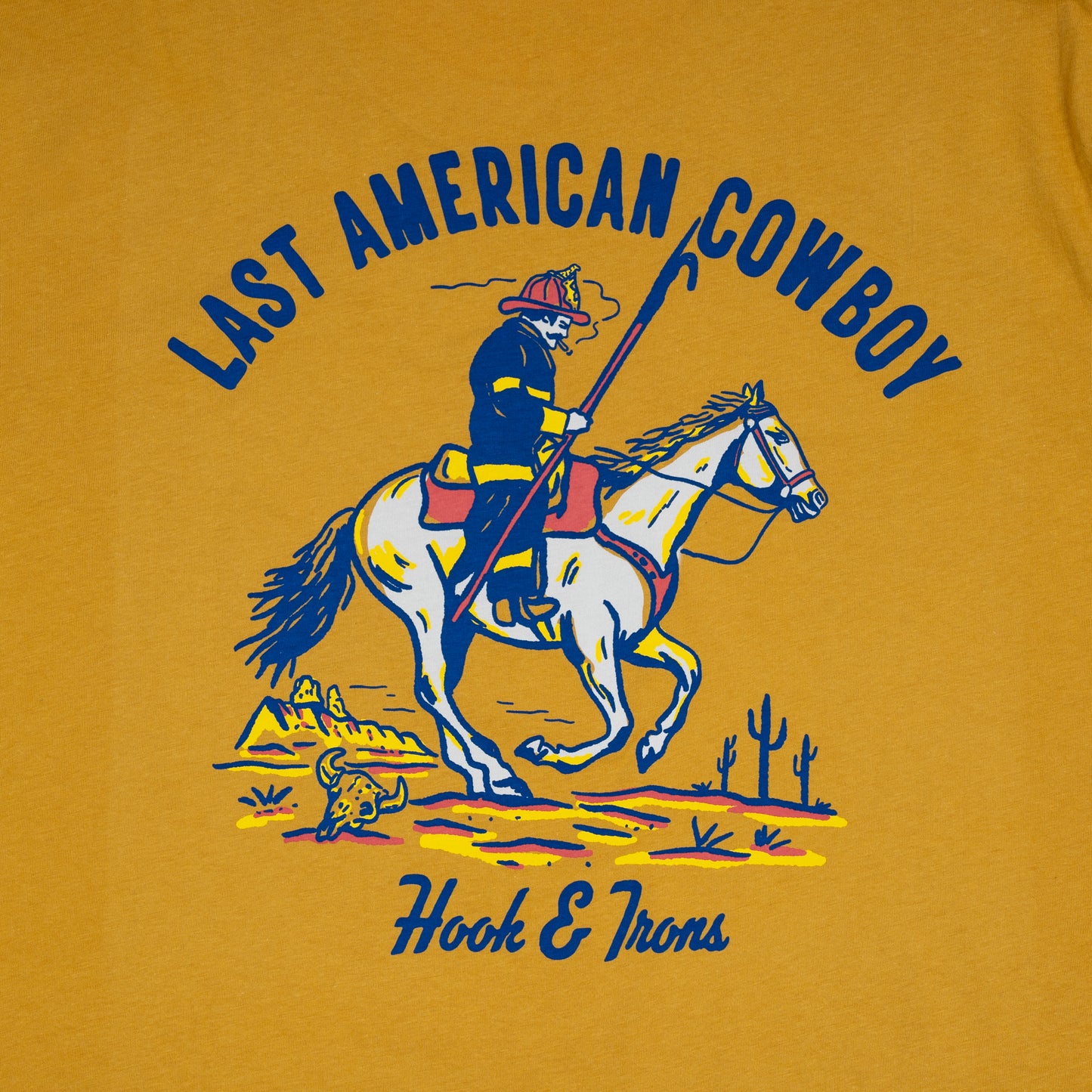 Firefighter T-Shirt (Gold) | Model: Last American Cowboy