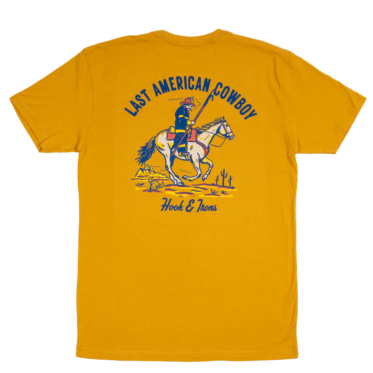 Firefighter T-Shirt (Gold) | Model: Last American Cowboy