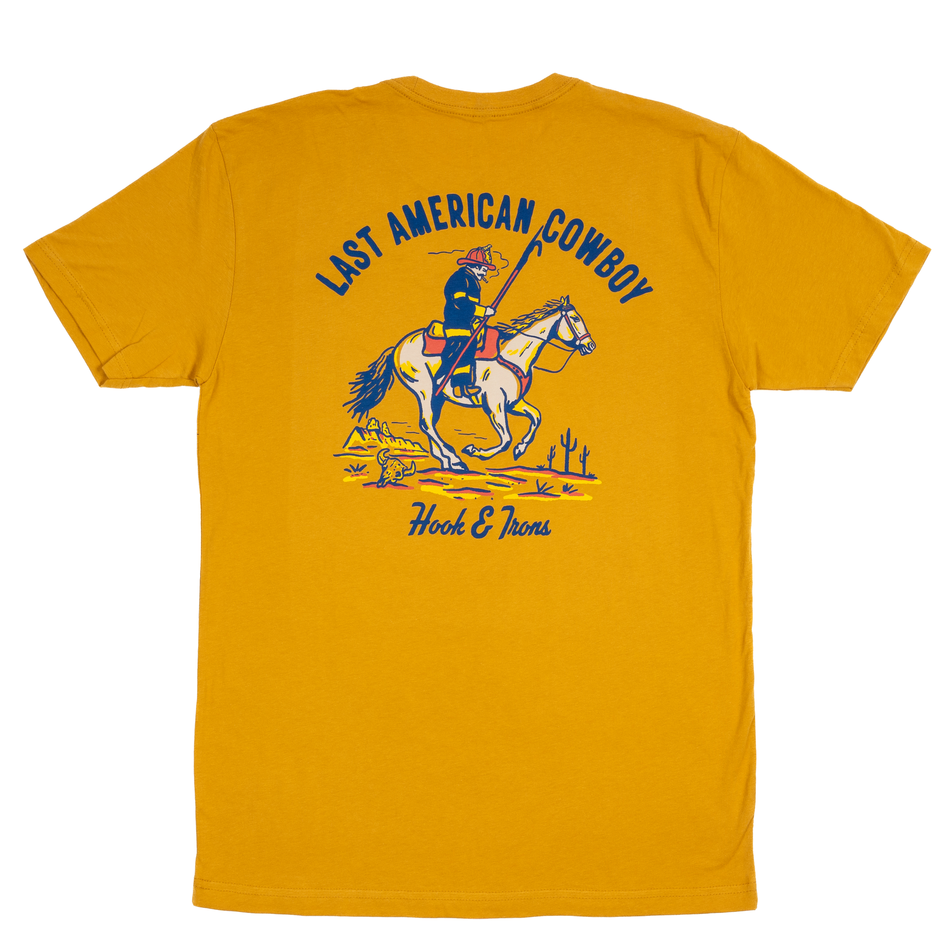 Firefighter T-Shirt (Gold) | Model: Last American Cowboy