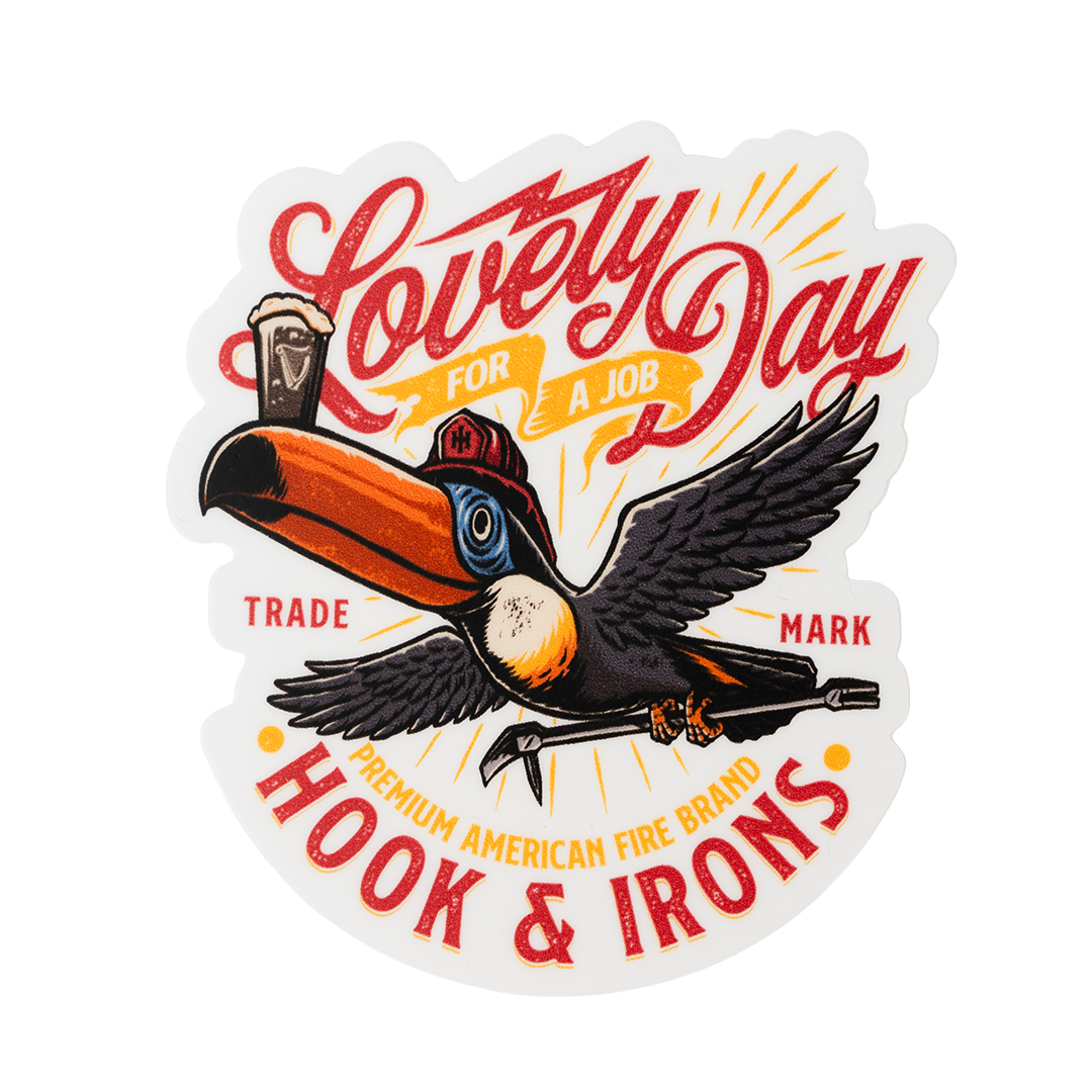 Lovely Day For A Job - Firefighter Vinyl Slap Sticker – Hook & Irons Co.