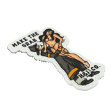 PVC Patch with a stylized illustration of a woman and text 'MAKE THE GRAB' and 'H&I CO' on a white background.