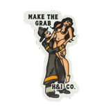 PVC Patch with graphic design of a man and woman embracing, text 'MAKE THE GRAB' and 'H&I CO.'