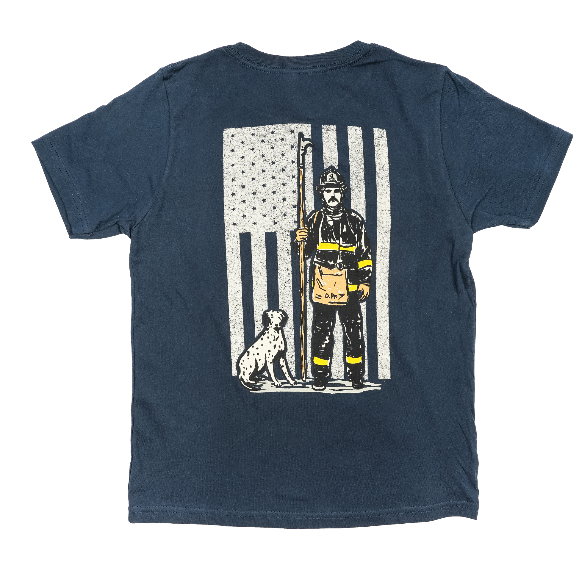 Youth Firefighter T-Shirt (Navy Blue) | Model: Service Over Self Youth
