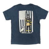 Youth Firefighter T-Shirt (Navy Blue) | Model: Service Over Self Youth