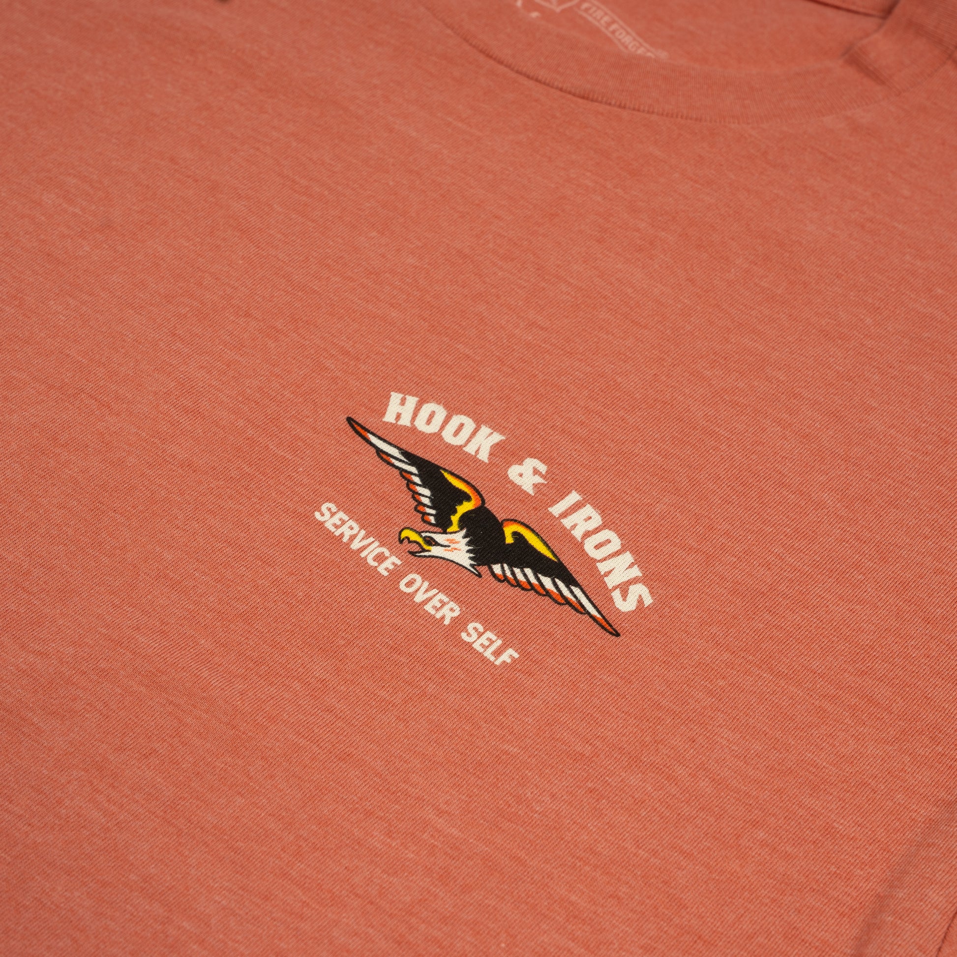 Firefighter T-Shirt (Heather Brick) | Model: Service Over Self