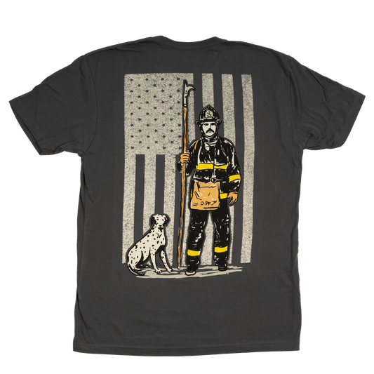 Firefighter T-Shirt (Charcoal) | Model: Service Over Self