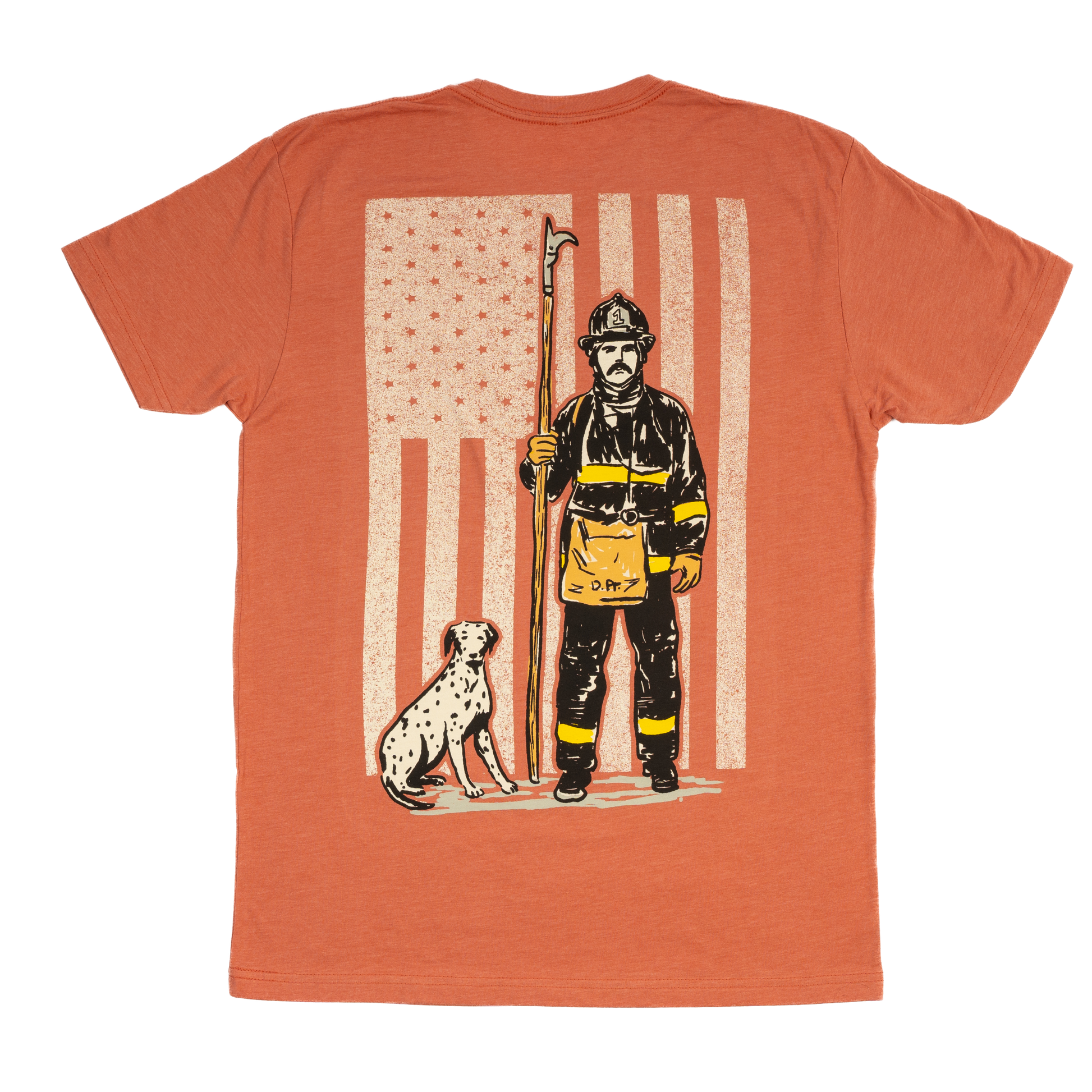 Firefighter T-Shirt (Heather Brick) | Model: Service Over Self