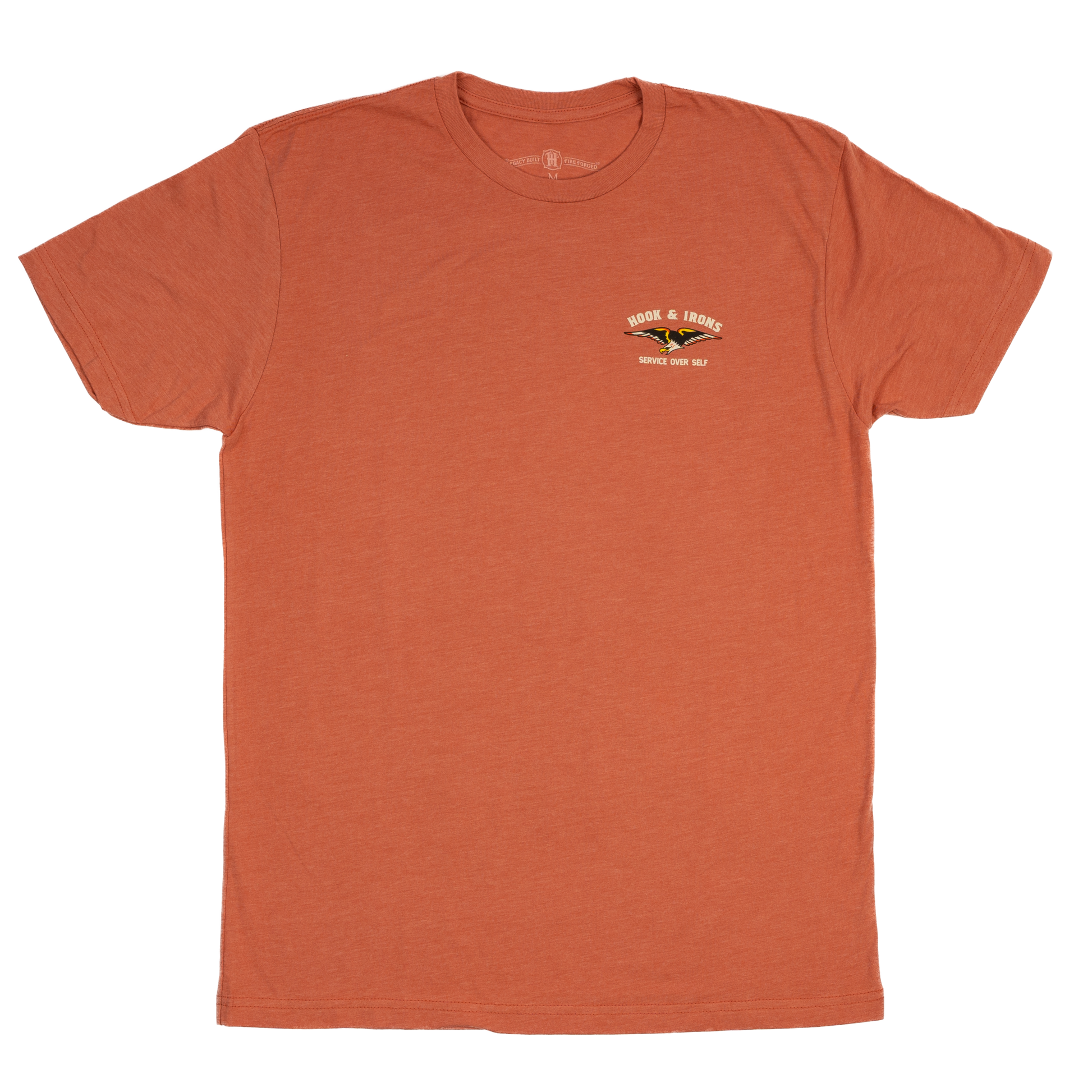 Firefighter T-Shirt (Heather Brick) | Model: Service Over Self