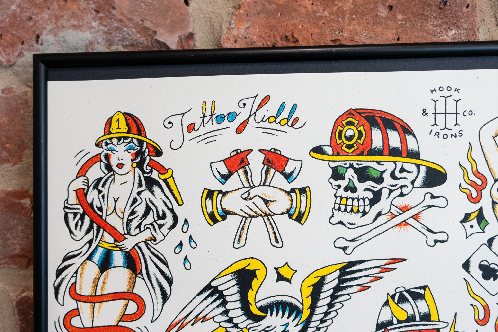 Tattoo Flash Sheet (Artwork) - Firefighter Limited Edition Print