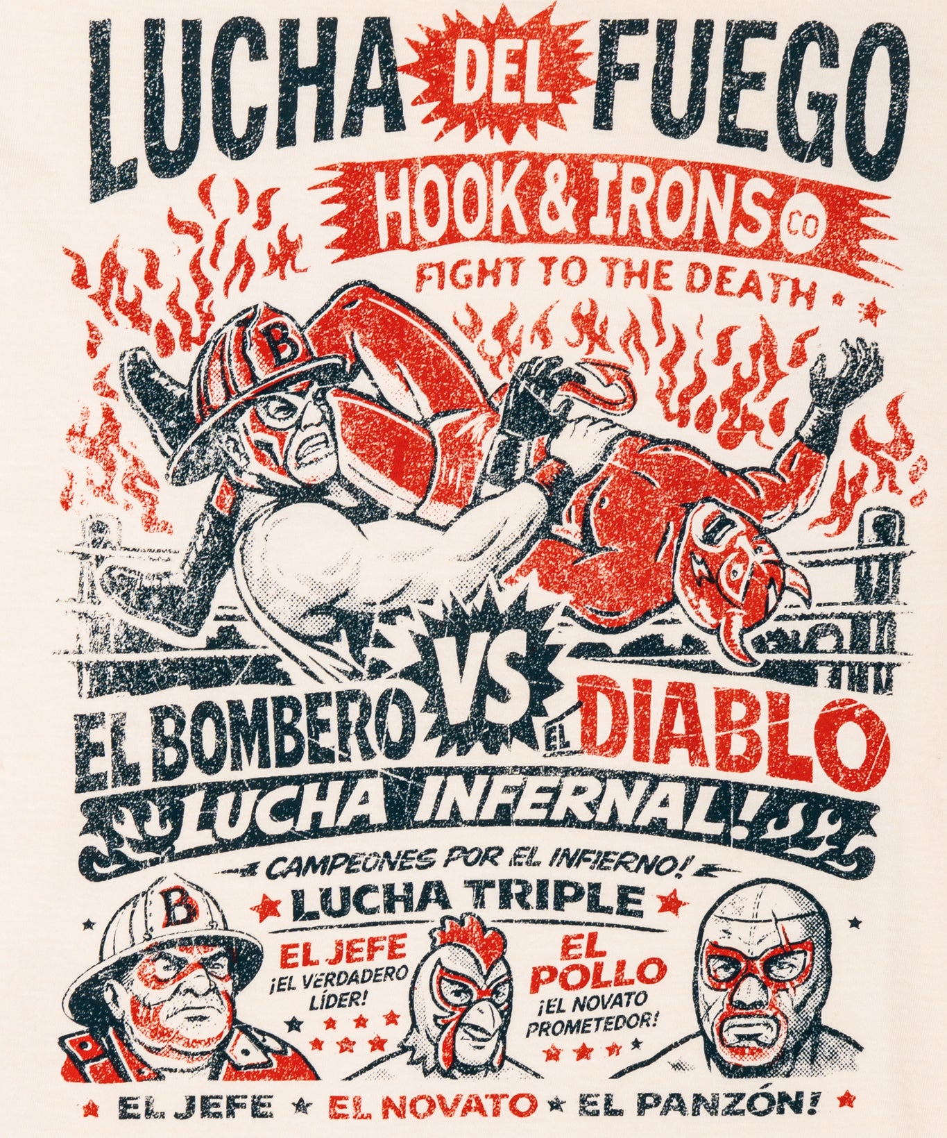 Lucha Del Fuego - Ivory Tee