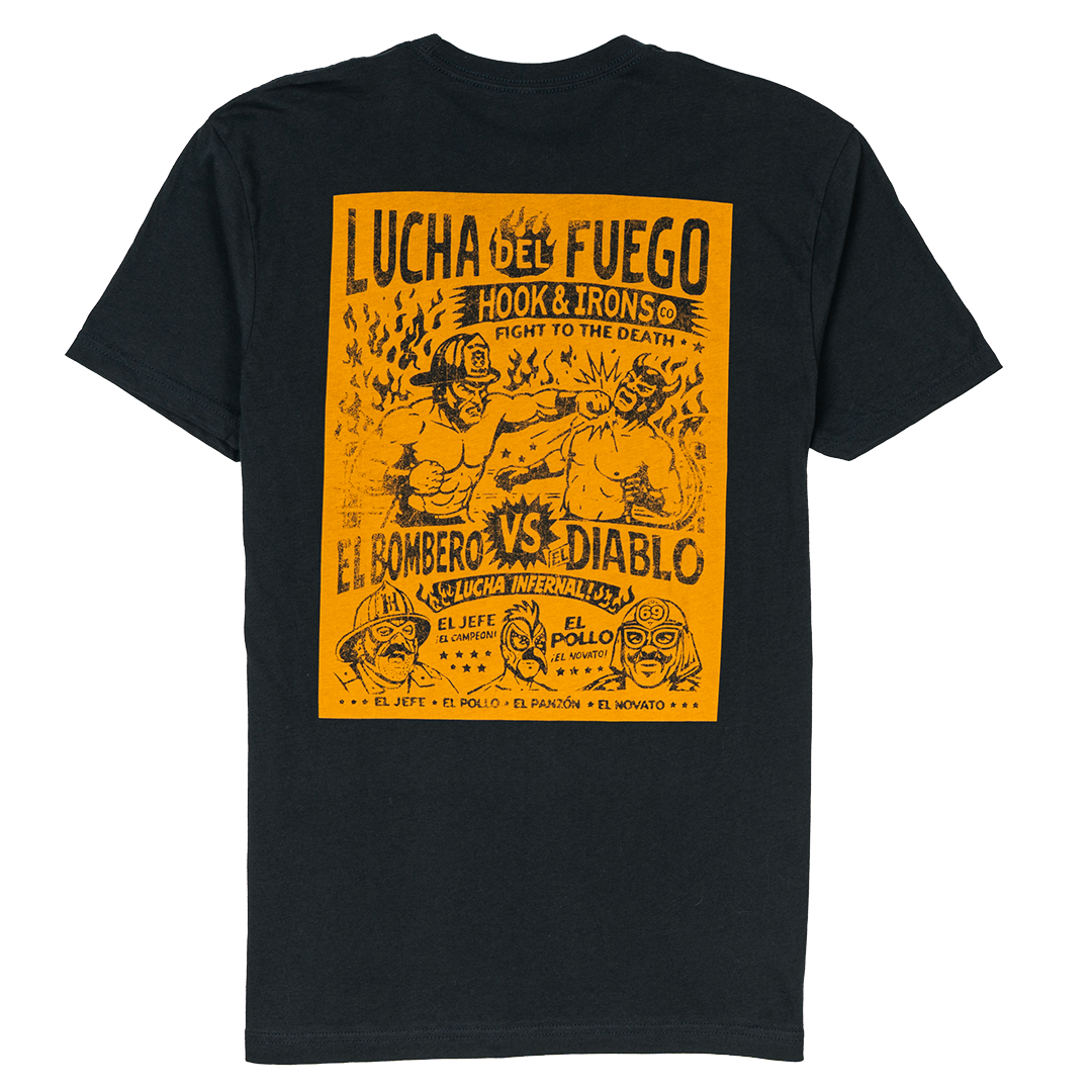 Lucha Del Fuego - Charcoal Tee