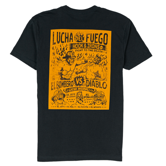 Lucha Del Fuego - Charcoal Tee