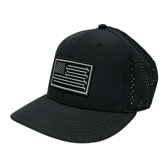 Stars And Bars Black - Stretchfit Techmesh Hat