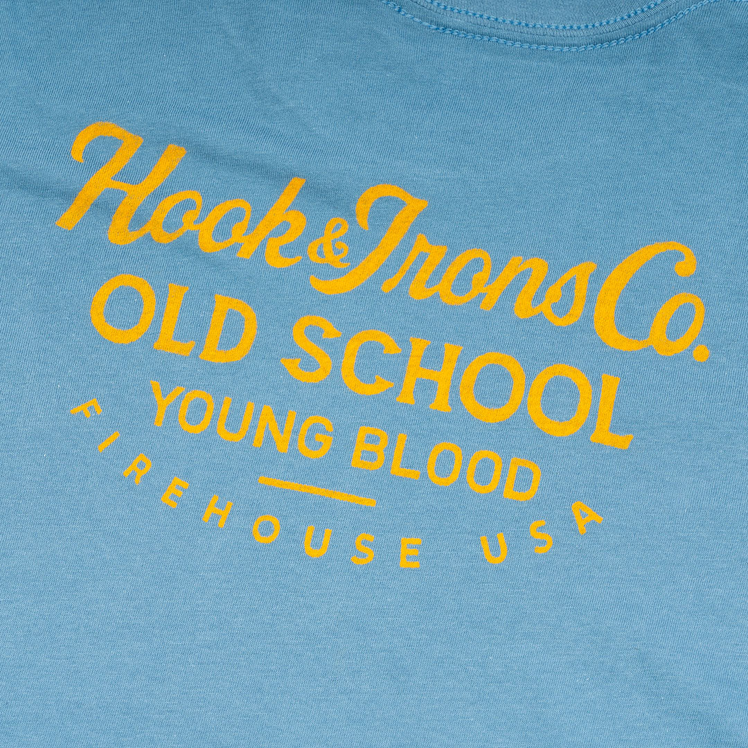 Kids Firefighter T-Shirt (Blue Steel) | Model: Old School Young Blood