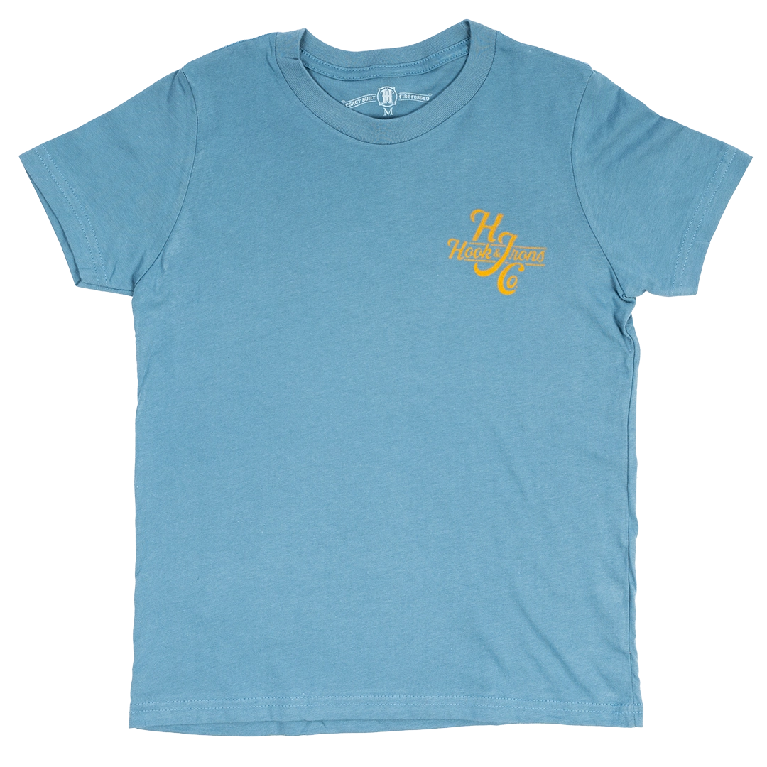 Kids Firefighter T-Shirt (Blue Steel) | Model: Old School Young Blood