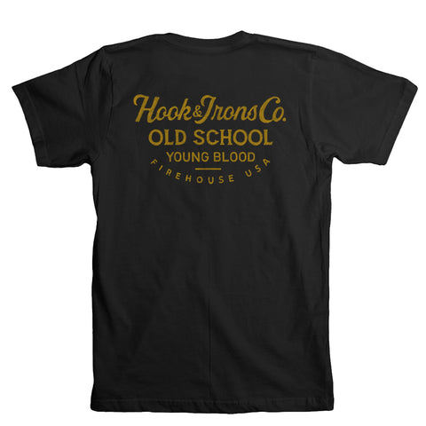 Old School Young Blood - Black Short Sleeve