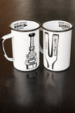 White Enamel Firefighter Coffee Mug | Campfire Mug (Gift)