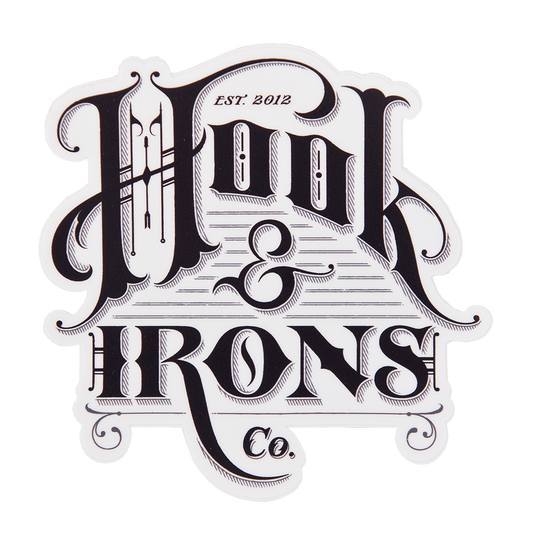 Firefighter Vinyl Slap Sticker (White/Black) | Model: Hook & Irons