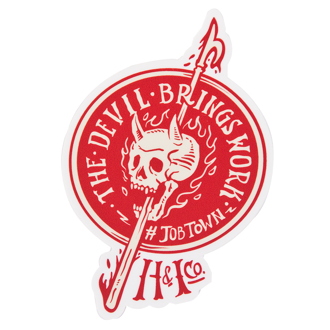 Firefighter Vinyl Slap Sticker (Red) | Model: The Devil Brings Work