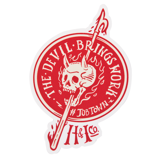 Firefighter Vinyl Slap Sticker (Red) | Model: The Devil Brings Work