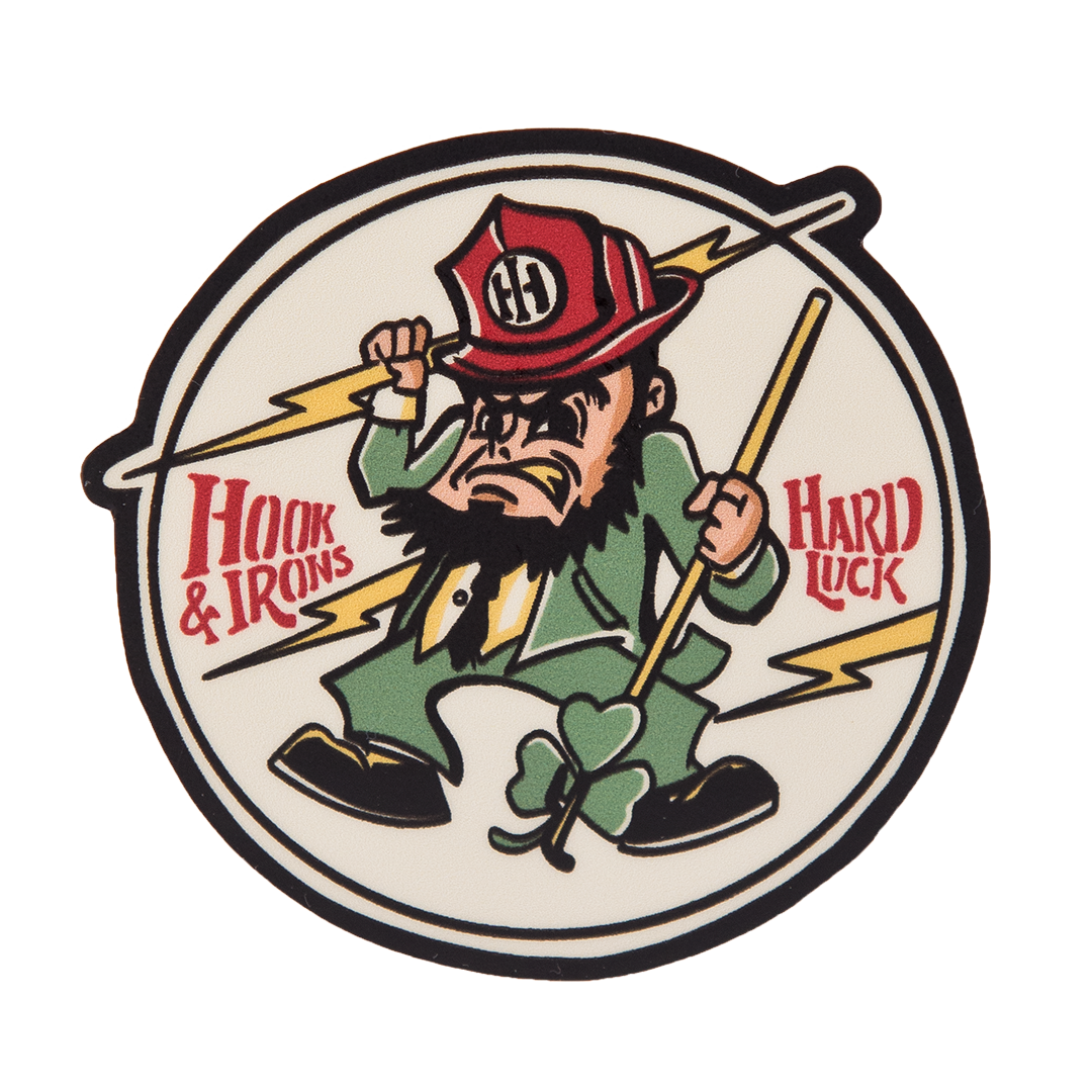 Firefighter Vinyl Slap Sticker | Model: Skewered Shamrock