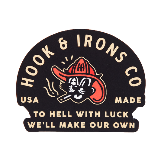 Firefighter Vinyl Slap Sticker | Model: Black Cat, To Hell With Luck