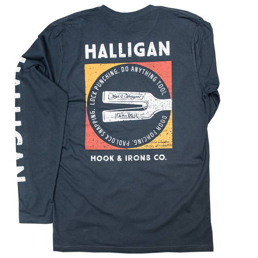 Firefighter Long Sleeve T-Shirt (Navy) | Model: Halligan