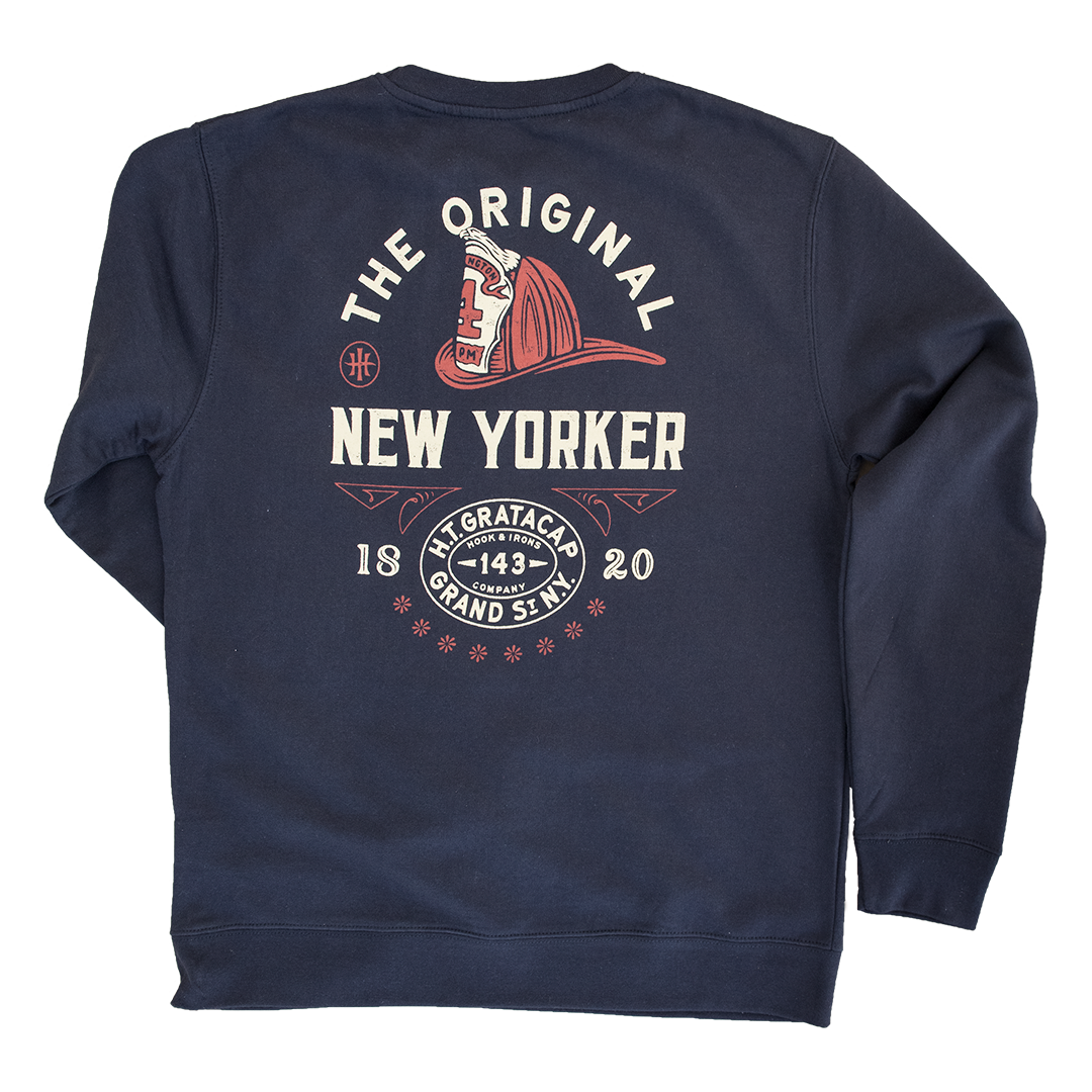 Firefighter Sweatshirt (Navy Blue) | Model: The Original New Yorker Hoodie