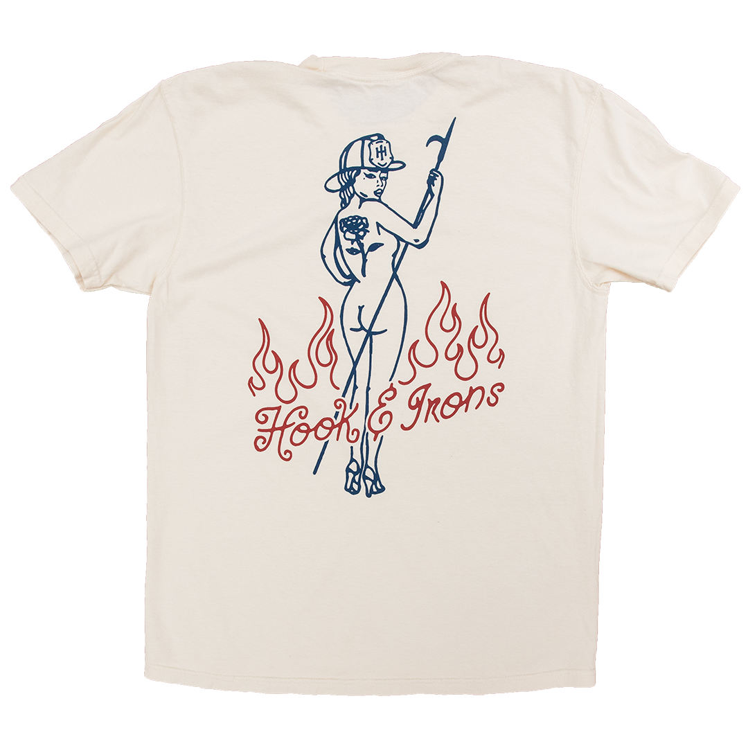Firefighter T-Shirt (Natural) | Model: Candela Pinup